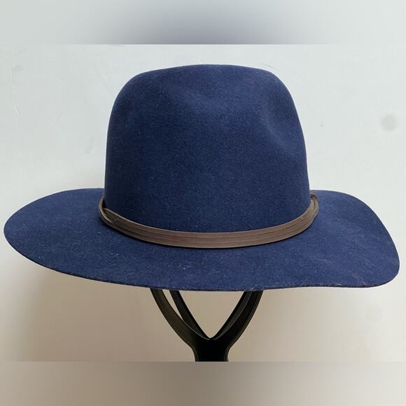 Men's Goorin Bros Billy Blue Wide Brim Wool Fedora Hat Made In USA - Picture 2 of 10